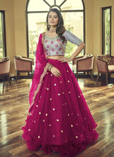 Dapper Looking Lehenga Choli in Cherry Colour