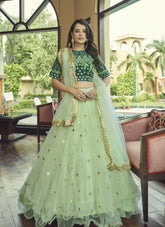 Classy Looking Designer Lehenga Choli in Pista Green Colour