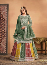 Modern Looking Salwar Suit in Green Colour