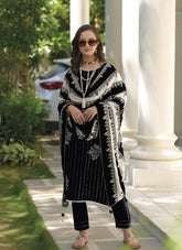 Heavy Organza Salwar Suit in Black