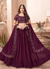 Classy Looking Wedding Lehenga Choli in Purple Colour