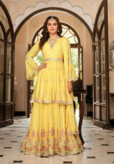 Super Looking Salwar Suit in Yellow Colour