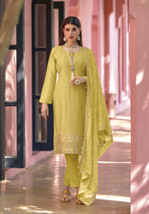 Heavy Chinon Embroidered Salwar Suit in Pista