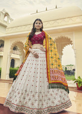 Fashionable Georgette Lehenga Choli in White
