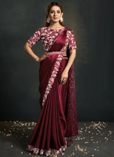 Glorious Looking Saree in Maroon Colour
