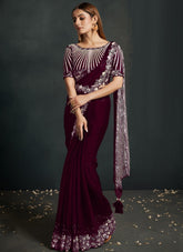 Glorious Looking Saree in Maroon Colour