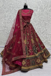Double Dupatta Exclusive Embroidered Wedding Lehengacholi