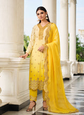 Pretty looking Salwar Suit in Yellow Colour