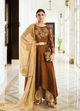 Pretty looking Salwar Suit in Chocolate Brown Colour