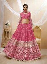 Elegant Georgette Lehenga Choli in Pink