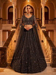 Black Empress Designer Lehenga Choli with Heavy Sequin Work