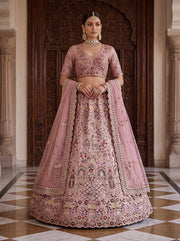 Premium Gadhwal Silk Bridal Lehenga Choli with Multi Thread Embroidery, Dori Work, Sequins & Zircon | Wedding Designer Lehenga