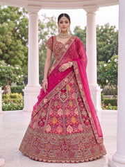 Deep Pink Designer Wedding Lehenga Choli