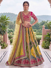 Designer Multicolor Silk Lehenga