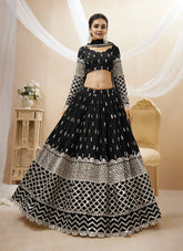 Elegant Georgette Lehenga Choli in Black