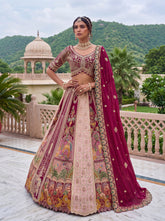 Royal Rani Pink Heritage Banarasi Silk Embroidered Designer Bridal Lehenga Choli