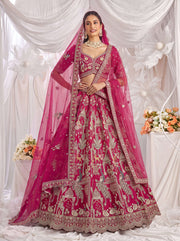 Rani Premium Silk Bridal Lehenga with Beads, Motif, Thread & Sequin Work