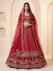 Red Premium Silk Bridal Lehenga with Handwork Sequin