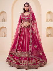 Rani Premium Silk Bridal Lehenga with Handwork Sequin, Beads & Zari Embroidery, featuring intricate details and vibrant color.