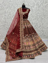 Bridal wear Embroidery Lehenga Choli in velvet