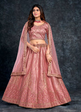 Gorgeous Looking Designer Lehenga Choli in Peach Colour