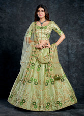 Decent Looking Designer Lehenga Choli in Pista Green