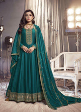 Straightforward Silk Georgette Gown in Rama