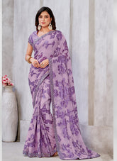Allaying Looking Saree in Purple