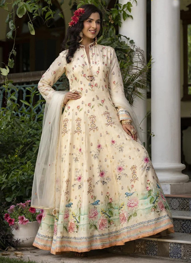 Dolla Silk Gown in Cream Colour Dolla Silk Gown in Cream Colour