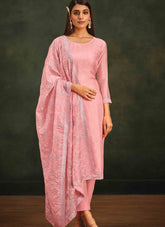 Soft Organza Salwar Suit in Light Pink