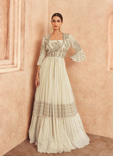 Real Georgette Chinon Salwar Suit in White