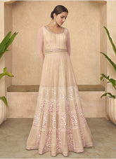 Gown of Real Georgette in Peach