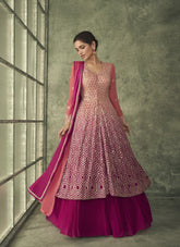 All Georgette Salwar Suit in Pink