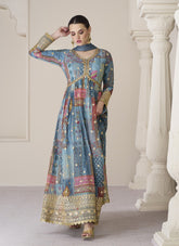 Blue Colour Gown Looking Rare