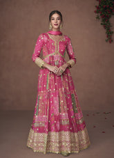 Pure Organza Silk Gown in Pink