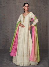 Have Eyes for Embroidered Gown in White