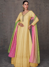 Have Eyes for Embroidered Gown in Yellow