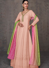 Have Eyes for Embroidered Gown in Peach