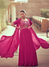 Fantastic Design Embroidered Pink Gown