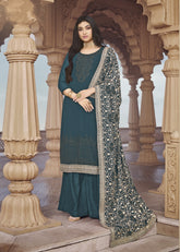 Exquisite Looking Salwar Suit in Rama