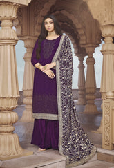 Exquisite Looking Salwar Suit in Purple