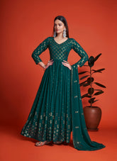 Fashionable Gown in Rama Blue