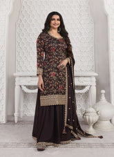 Photogenic Salwar Suit in Dark Purple Colour