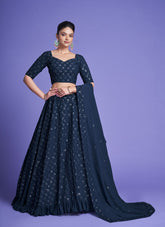 Lovely Teal Blue Colour Designer Lehenga Choli