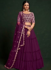 Privileged Looking Weeding Lehenga Choli in Purple Colour