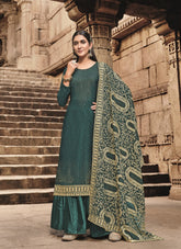 Exquisite Looking Salwar Suit in Rama