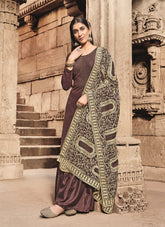 Exquisite Looking Salwar Suit in Brown