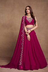 Sumptuous Looking Wedding Wear Lehenga Choli in Rani Pink Colour