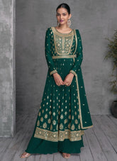 Green Color Georgette Base Salwar Kameez Suit