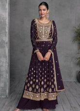Purple Color Georgette Base Salwar Kameez Suit